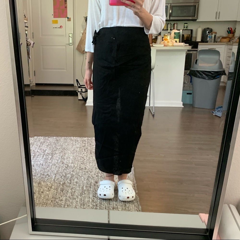 IGWT linen wrap skirt pants